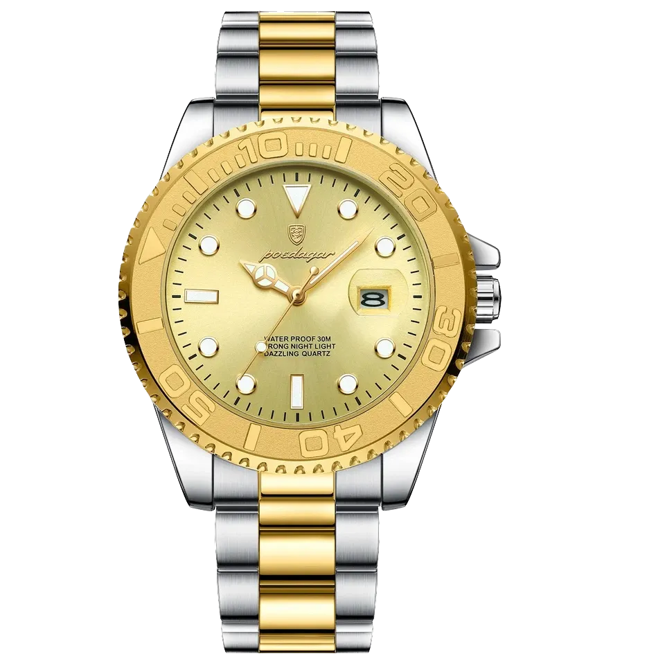 POEDAGAR Luxury Men's Quartz Watch Waterproof Luminous Date Men Stainless Steel-PrimeTimepiece