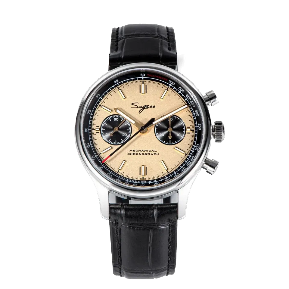 Sugess 1963 V3 Pilot Men Mechanical Chronograph Panda Watch Sapphire Waterproof-PrimeTimepiece