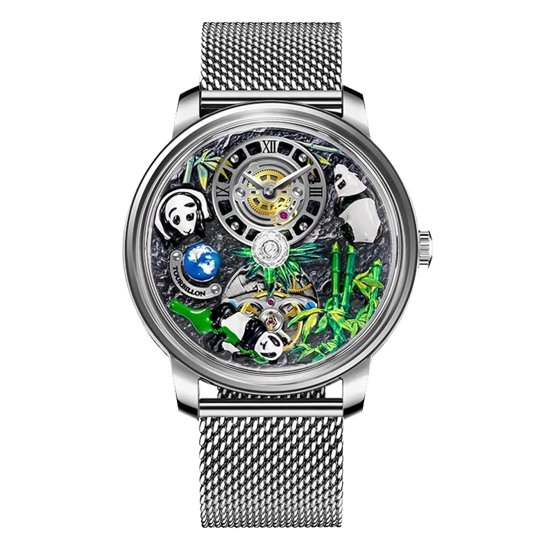 PINDU Panda Series Automatic Mechanical Watch Men Japan NH35 Movement Waterproof