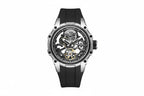 MEGIR Men's Skeleton Dial Automatic Mechanical Waterproof Watch Silicone Strap-PrimeTimepiece