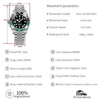PAGANI DESIGN PD-1662 Luxury GMT Men Mechanical Wristwatch 100M Waterproof-PrimeTimepiece