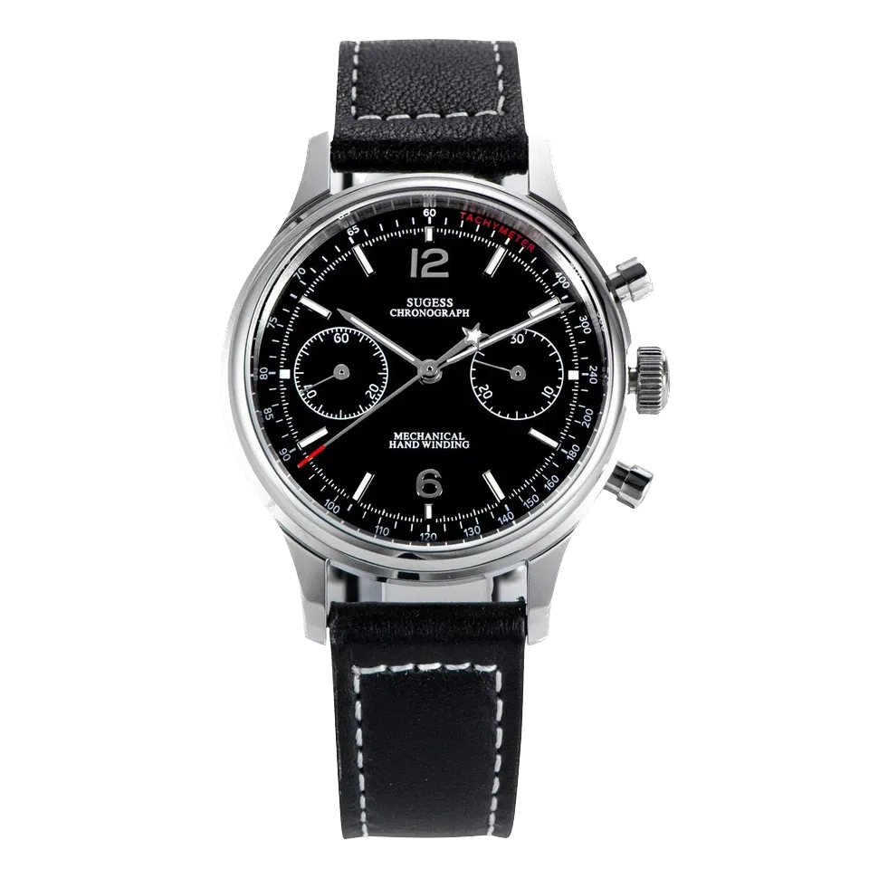 Sugess 1963 V3 Pilot Men Mechanical Chronograph Panda Watch Sapphire Waterproof-PrimeTimepiece