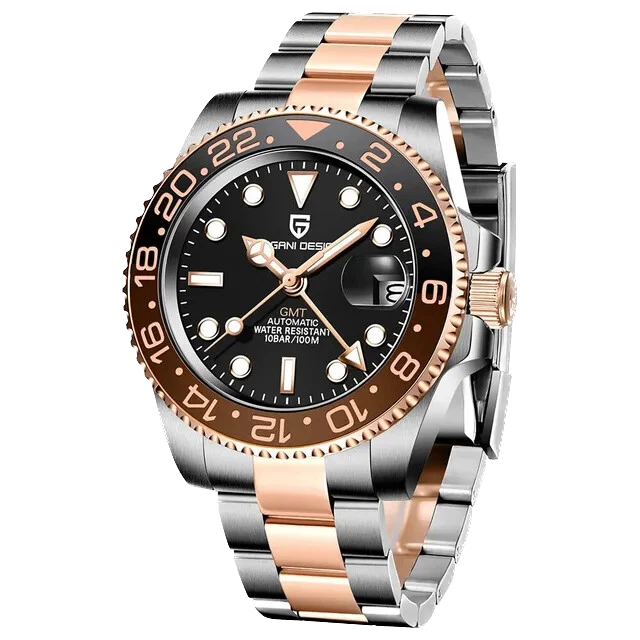 PAGANI DESIGN PD-1662 Luxury GMT Men Mechanical Wristwatch 100M Waterproof