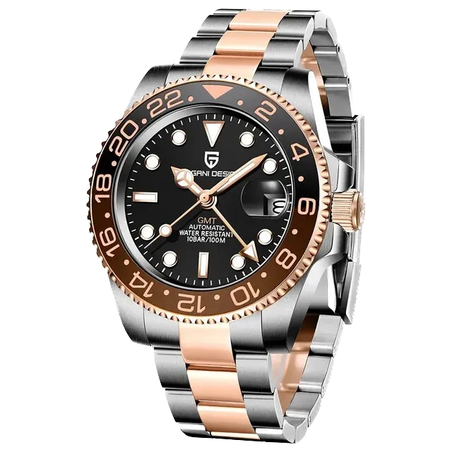 PAGANI DESIGN PD-1662 Luxury GMT Men Mechanical Wristwatch 100M Waterproof-PrimeTimepiece