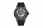 MEGIR Men's Skeleton Dial Automatic Mechanical Waterproof Watch Silicone Strap-PrimeTimepiece