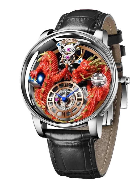PINDU Celestial Body Series Artisanat Three Dimensional Dragon Men Watch-PrimeTimepiece