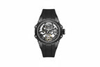 MEGIR Men's Skeleton Dial Automatic Mechanical Waterproof Watch Silicone Strap-PrimeTimepiece