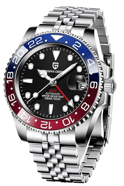 PAGANI DESIGN PD-1662 Luxury GMT Men Mechanical Wristwatch 100M Waterproof