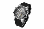 MEGIR Men's Skeleton Dial Automatic Mechanical Waterproof Watch Silicone Strap-PrimeTimepiece