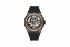 MEGIR Men's Skeleton Dial Automatic Mechanical Waterproof Watch Silicone Strap-PrimeTimepiece