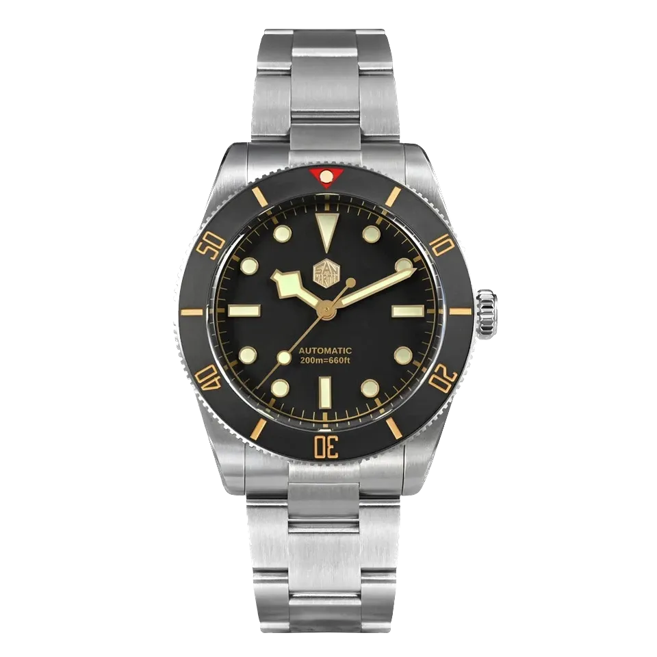 SAN MARTIAN SN0138-G 37Mm Vintage Men's Mechanical Diver Watch NH35 Waterproof-PrimeTimepiece