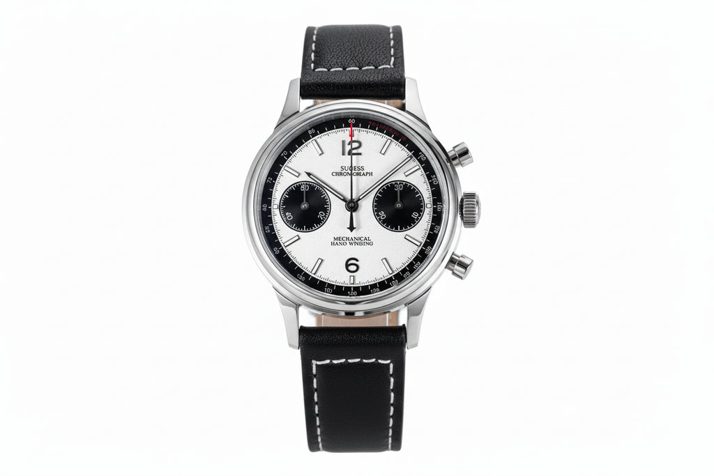 Sugess 1963 V3 Pilot Men Mechanical Chronograph Panda Watch Sapphire Waterproof-PrimeTimepiece