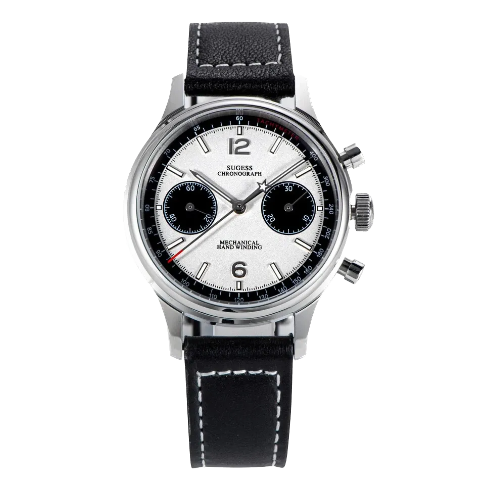 Sugess 1963 V3 Pilot Men Mechanical Chronograph Panda Watch Sapphire Waterproof-PrimeTimepiece