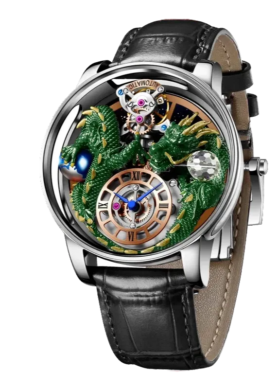 PINDU Celestial Body Series Artisanat Three Dimensional Dragon Men Watch-PrimeTimepiece