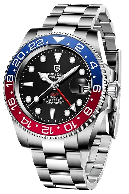 PAGANI DESIGN PD-1662 Luxury GMT Men Mechanical Wristwatch 100M Waterproof
