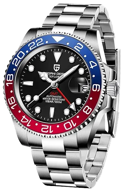 PAGANI DESIGN PD-1662 Luxury GMT Men Mechanical Wristwatch 100M Waterproof-PrimeTimepiece