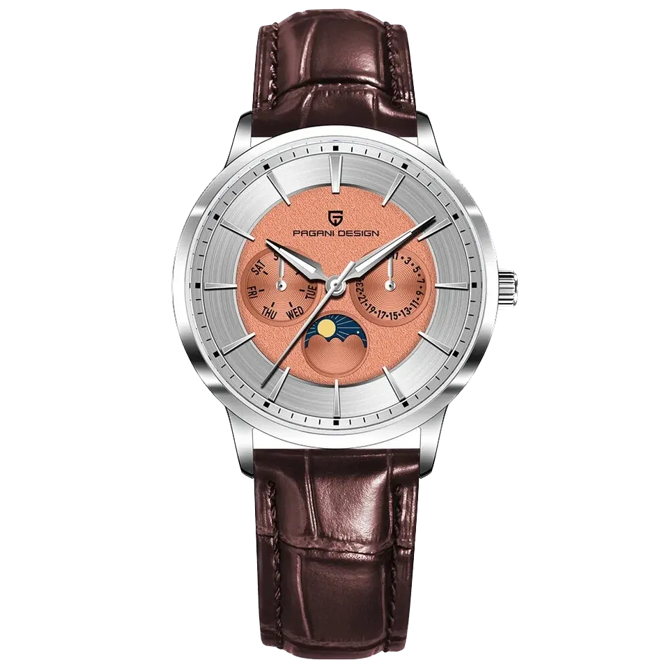 PAGANI DESIGN PD-1795 Men Quartz Watch Sapphire Glass Moonphase 100M Waterproof-PrimeTimepiece