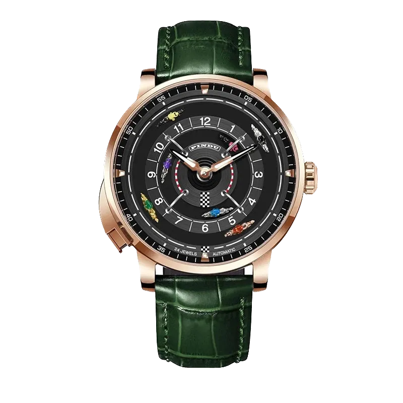 PINDU Horse Racing Series Men Mechanical Watch NH35, Wheel Game 50M Waterproof-PrimeTimepiece