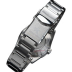 Seestern S404 folded steel bracelet clasp with engraved Seestern star, close-up detail