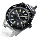 Seestern S404 automatic diver, grey sunburst dial and steel bracelet, angled studio view