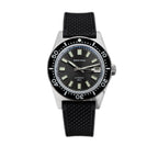 Seestern S404 automatic diver, grey dial on black tropic rubber strap, front view