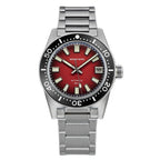 Seestern S404 automatic skin diver 200m, red dial, steel case and bracelet, front view