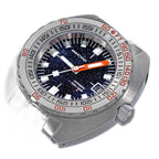 Seestern S406 Aventurine stone dial at a three-quarter view on a stainless steel bracelet