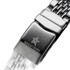 Seestern S406 steel beads-of-rice bracelet clasp engraved with the Seestern starfish emblem