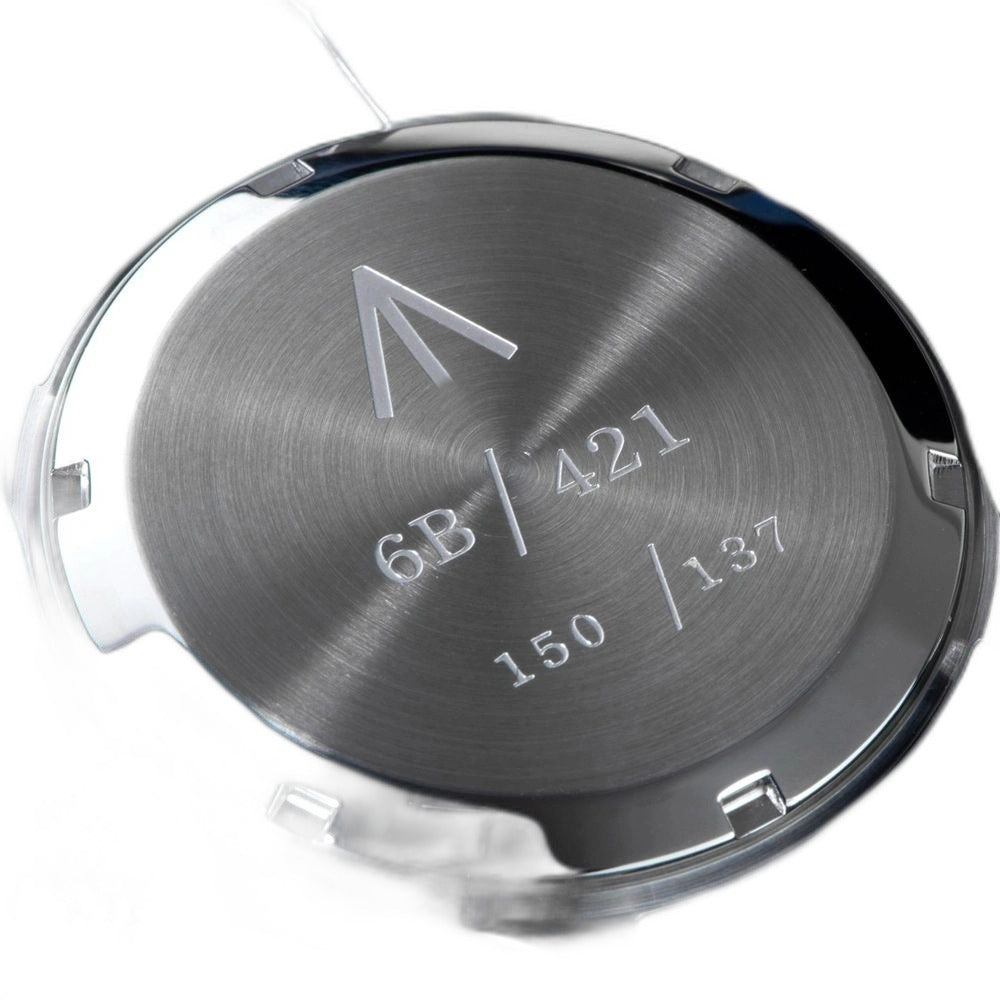 Seestern S424 steel caseback engraved with military broad arrow and 6B/421 markings, close-up