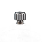 Seestern S424 flieger pilot watch knurled steel crown and polished case flank, macro detail