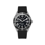 Seestern S434-2 automatic skin diver 39mm, black dial and bezel on black tropic rubber strap, front