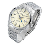 Seestern S446 cream-dial GMT on steel bracelet, angled studio product view