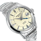 Seestern S446 cream-dial GMT on steel bracelet, three-quarter angled view