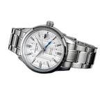 Seestern S446 silver-dial GMT on steel bracelet, angled studio product view