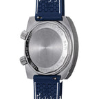 Seestern S471 steel caseback engraved SEESTERN S471, blue rubber strap, rear view