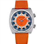 Seestern S471 double crown automatic diver, orange dial, orange rubber strap, front view