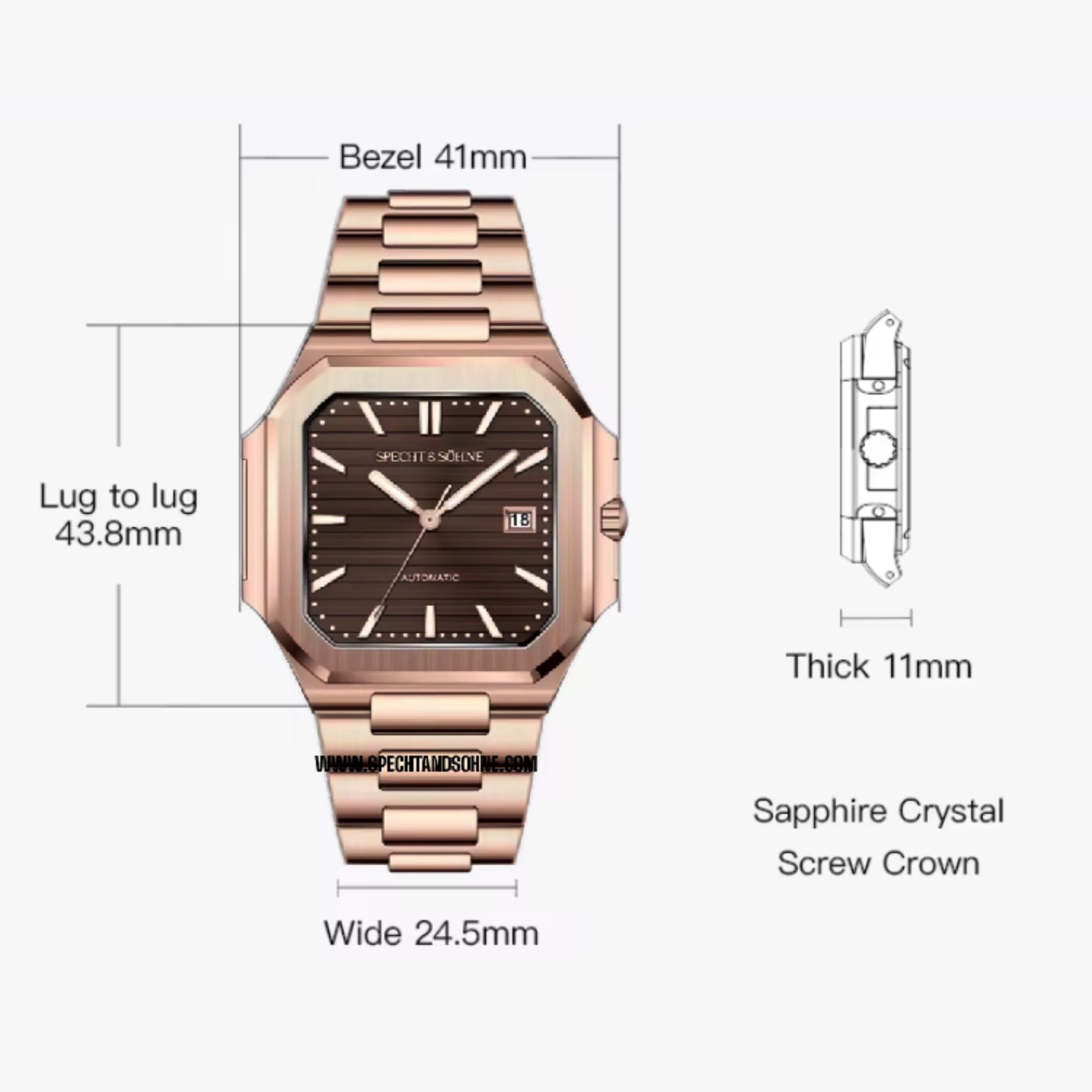 Specht & Söhne Cubic Automatic Miyota 8215 with Brown III dial