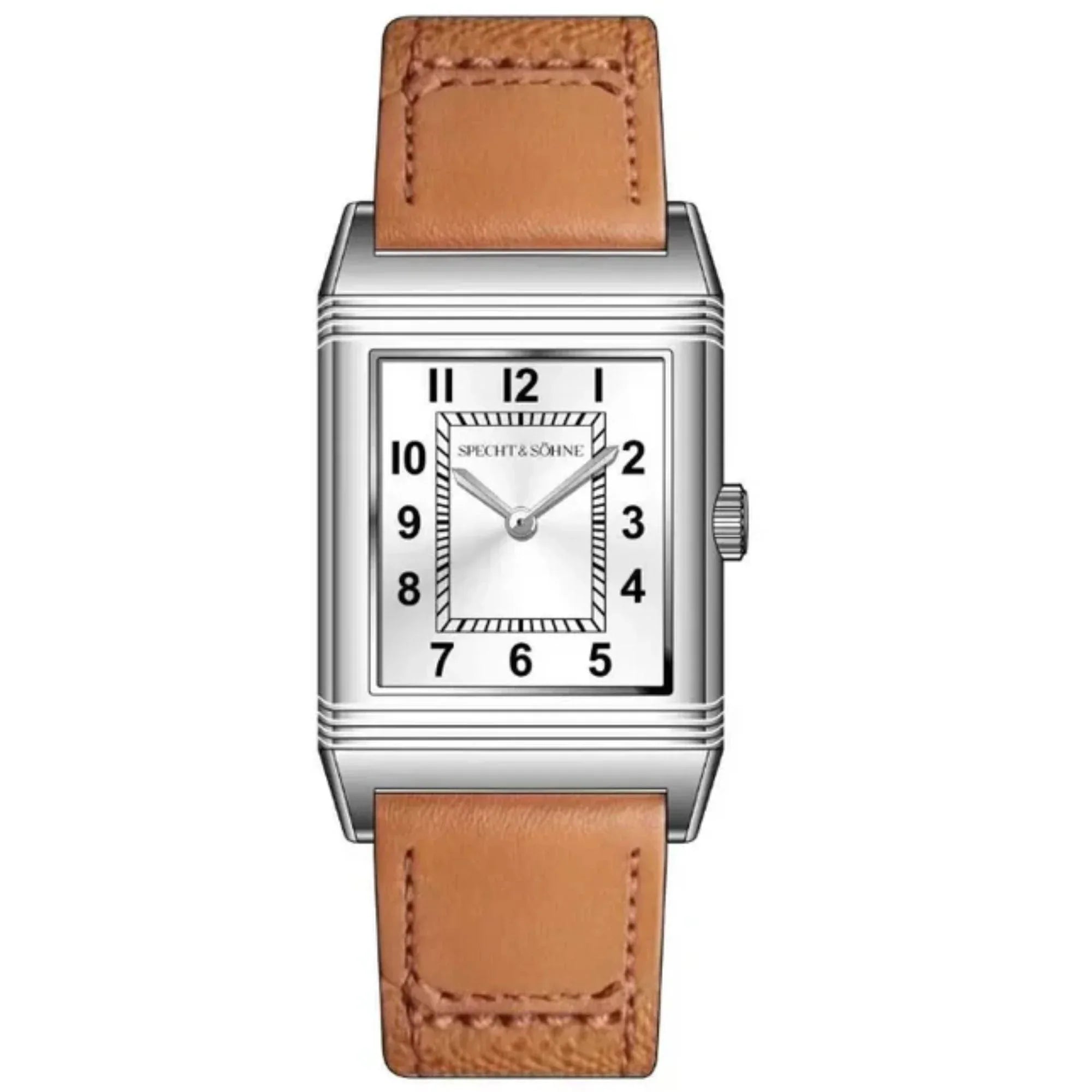 Specht & Söhne Rectangular Reversible Chronograph with Silver dial