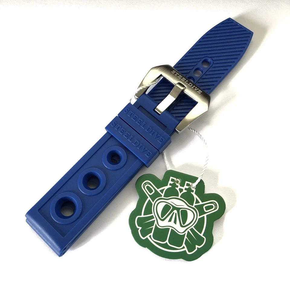 STEELDIVE REPLACEMENT Silicone Watch Band Strap 20MM/22MM, clasp detail
