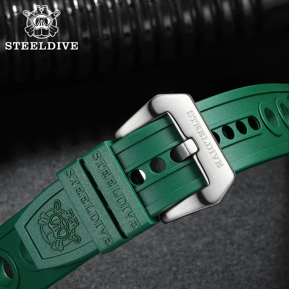 STEELDIVE REPLACEMENT Silicone Watch Band Strap 20MM/22MM, shown on wrist