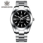 STEELDIVE SD1934 Automatic Menâ€™s Diver Watch â€“ NH35, Retro Water Ghost with black dial
