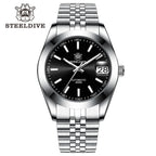 STEELDIVE SD1934 Automatic Menâ€™s Diver Watch â€“ NH35, Retro Water Ghost with jubilee black dial