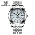 STEELDIVE SD1934 Automatic Menâ€™s Diver Watch â€“ NH35, Retro Water Ghost with jubilee white dial, lifestyle shot
