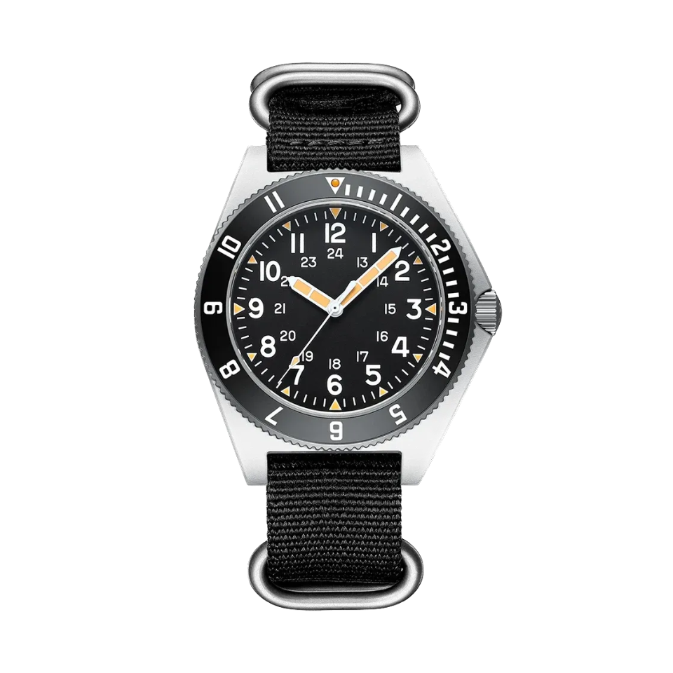 STEELDIVE SD1944 45MM NH35 Automatic Dive Watch with black band dial, detail view