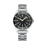 STEELDIVE SD1944 45MM NH35 Automatic Dive Watch with silver black dial, angled view