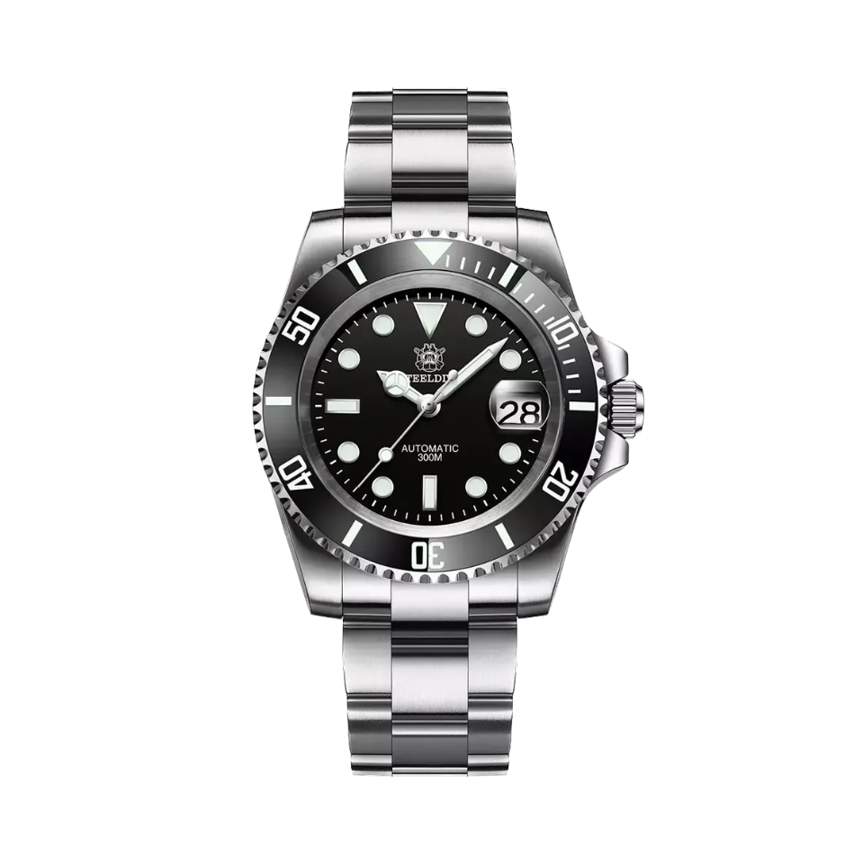 STEELDIVE SD1953 Men's NH35 Automatic Dive Watch with black dial