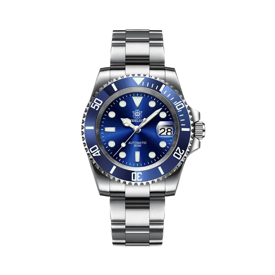 STEELDIVE SD1953 Men's NH35 Automatic Dive Watch with blue dial, lifestyle shot