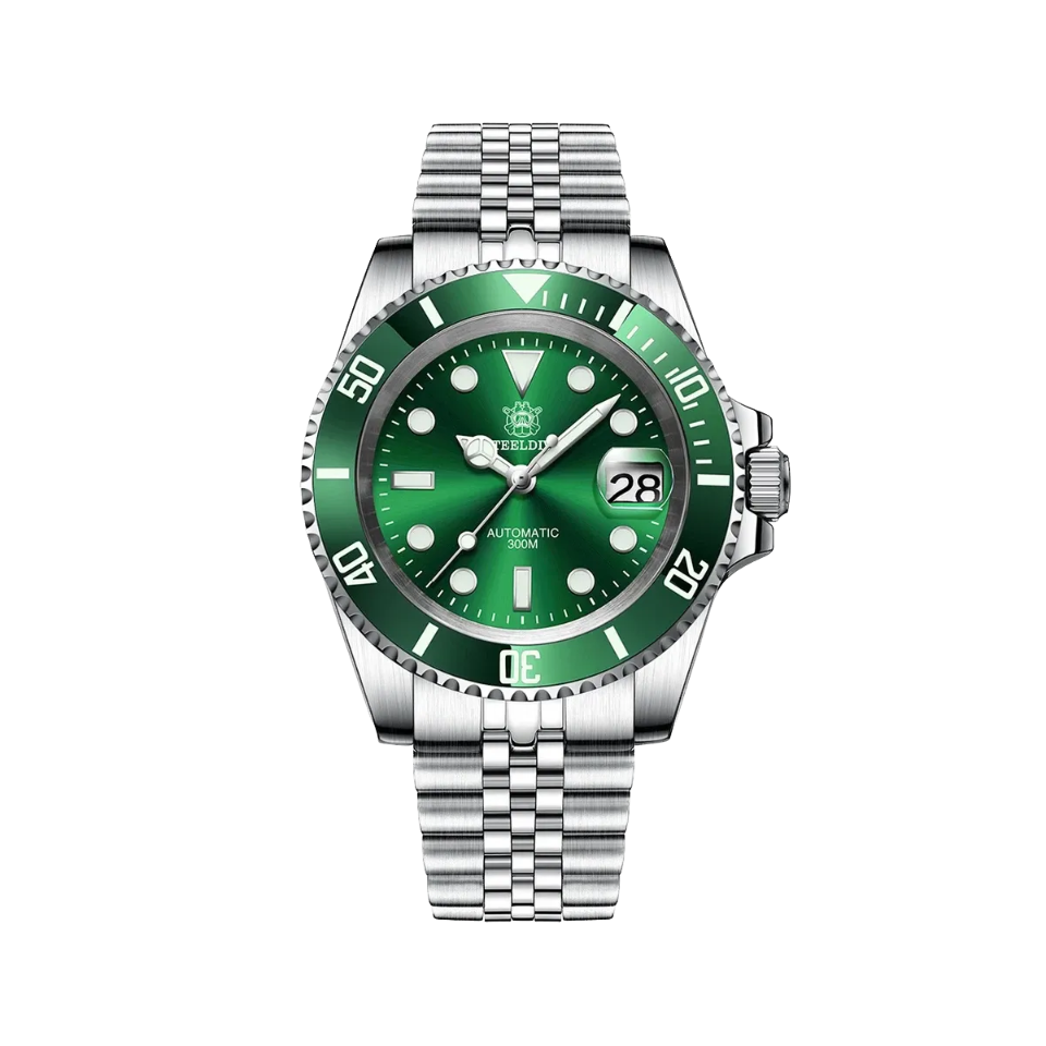 STEELDIVE SD1953 Men's NH35 Automatic Dive Watch with green 2 dial