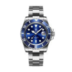STEELDIVE SD1953 Water Ghost NH35 Automatic Men's Diver Watch with blue silver dial, detail view