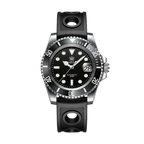 STEELDIVE SD1953 Water Ghost NH35 Automatic Men's Diver Watch with black dial, clasp detail